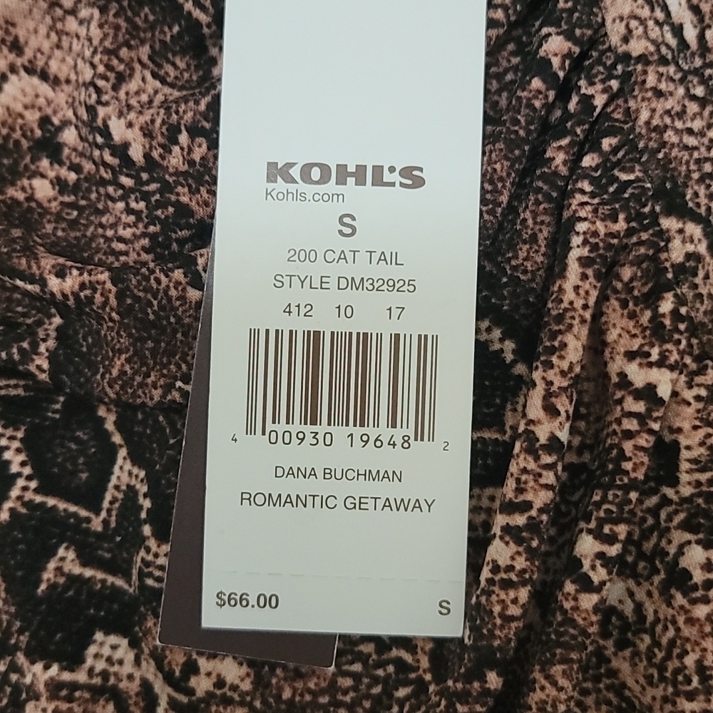 NWT Dana Buchman | Snakeskin Print Dress with Side Ruching - Picture 5 of 6